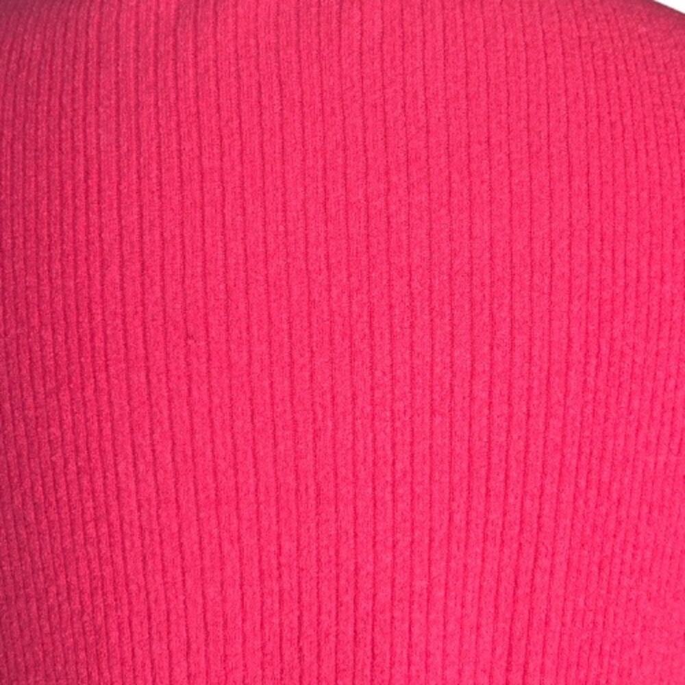 From Future Fuchsia Pink Ribbed Wool Cardigan Button Front Fitted Cropped - Picture 4 of 8